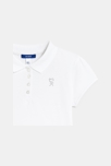 Polo uni blanc fille 3