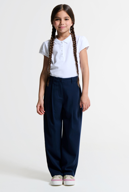 Polo uni blanc fille 1