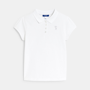 Polo uni blanc fille 1