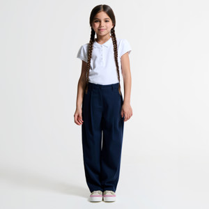 Unifarbenes Poloshirt Weiß Mädchen