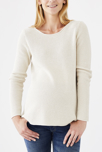 Pull écru chiné irisé de maternité 1
