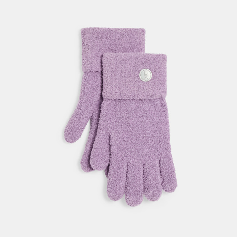 Strickhandschuhe sehr dehnbar violett Mädchen
