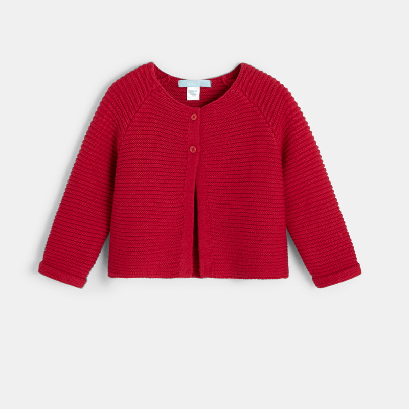 red knit jacket