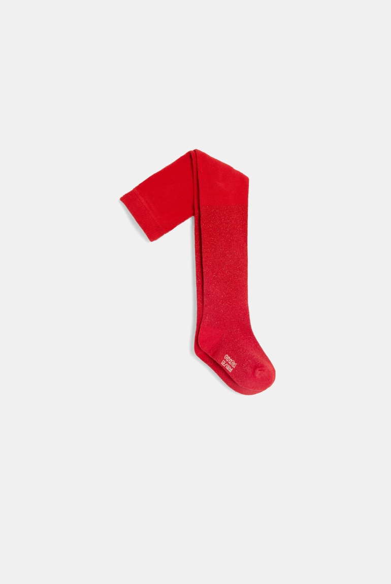 Collants chauds pailletés rouges bébé fille 1