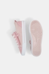 Tennis cuir bimatière à lacets roses fille
