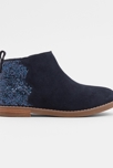 Low-boots cuir à paillettes bleues fille