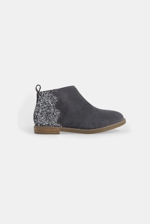 Botines de cuero con brillo grises niña 1