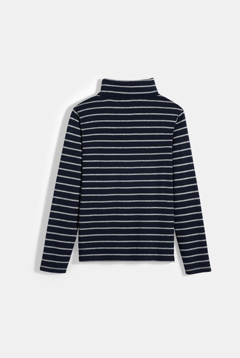 Gestreiftes T-Shirt mit Rollkragen Blau Jungen 2