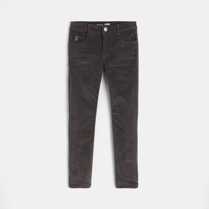 Polar fleece-lined velvet pants Gray or 