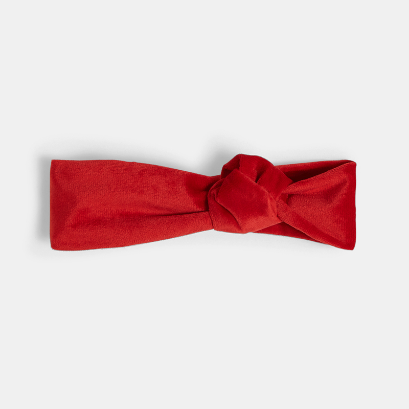 Bandeau Velours A Noeud Rouge Bebe Fille Okaidi Obaibi