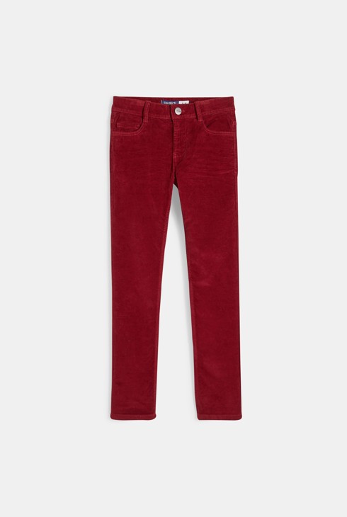 Ozke hlače iz raztegljivega velurja rdeča deček 2