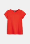 T-shirt manches courtes uni rouge fille