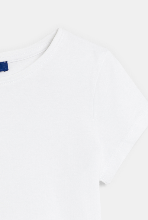 T-shirt manches courtes uni blanc fille