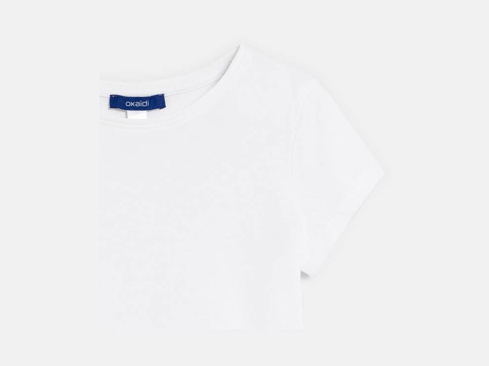 Basic-T-Shirt Weiß Mädchen 2