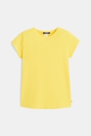 T-shirt manches courtes uni jaune fille