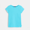 T-shirt manches courtes uni bleu fille