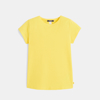 T-shirt manches courtes uni jaune fille