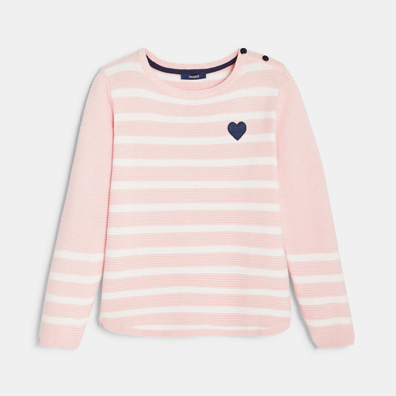 heart striped sweater