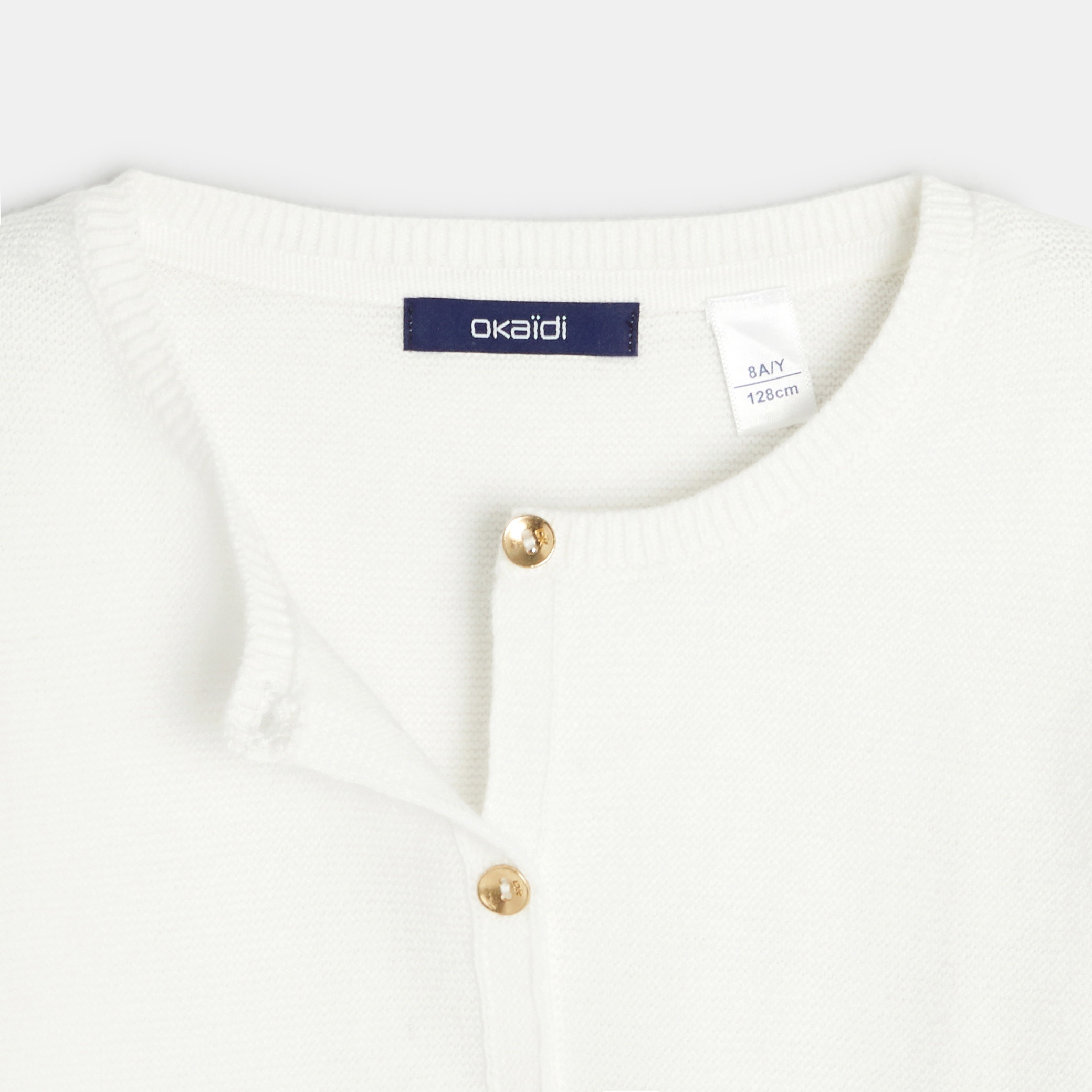 Girl's white bolero cardigan Okaïdi & Obaïbi