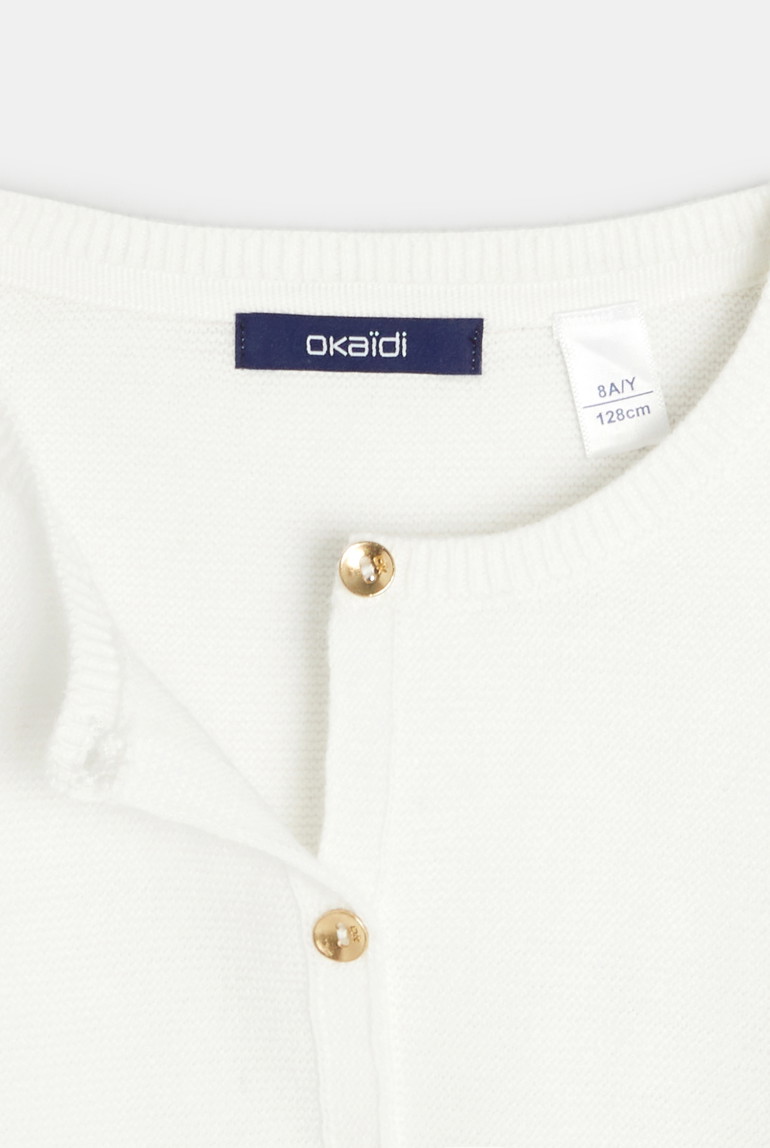Girl's white bolero cardigan Okaïdi & Obaïbi