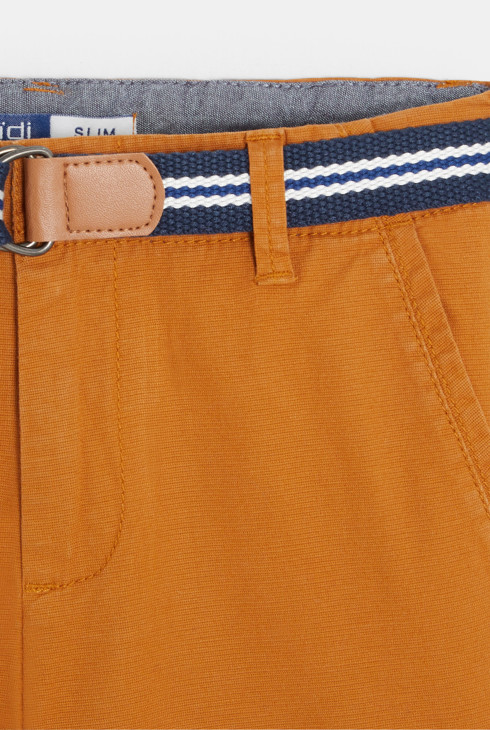 Bermudashorts aus Leinen + Gürtel Beige Jungen 2