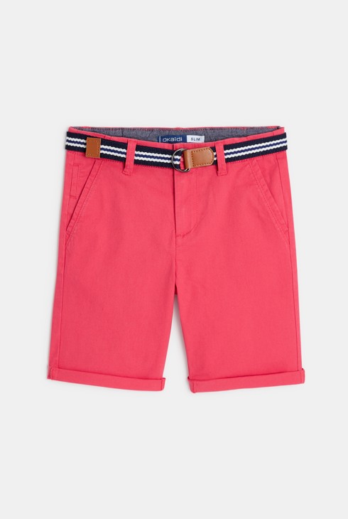 Bermuda platnene hlače + pas rožnata deček 2