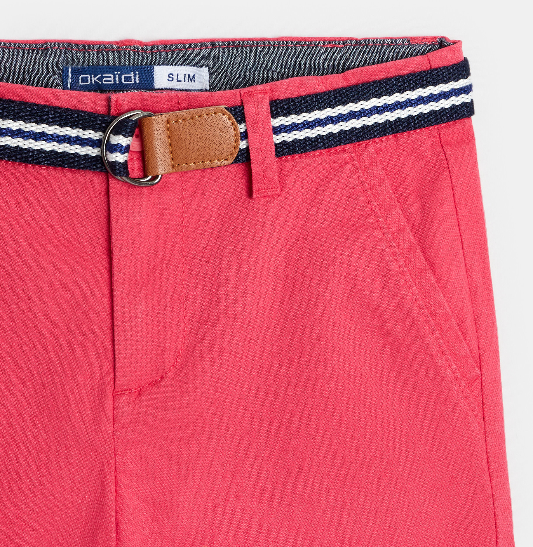 Bermuda platnene hlače + pas rožnata deček 2