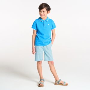 Boy's blue canvas Bermuda shorts + belt 1