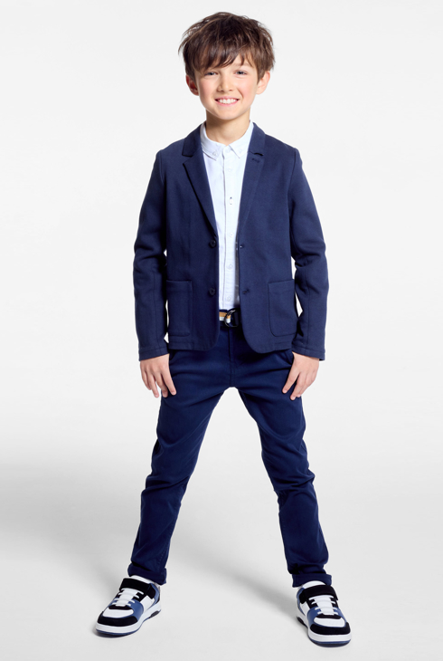 Suknjič obleke iz jerseya modra deček 1