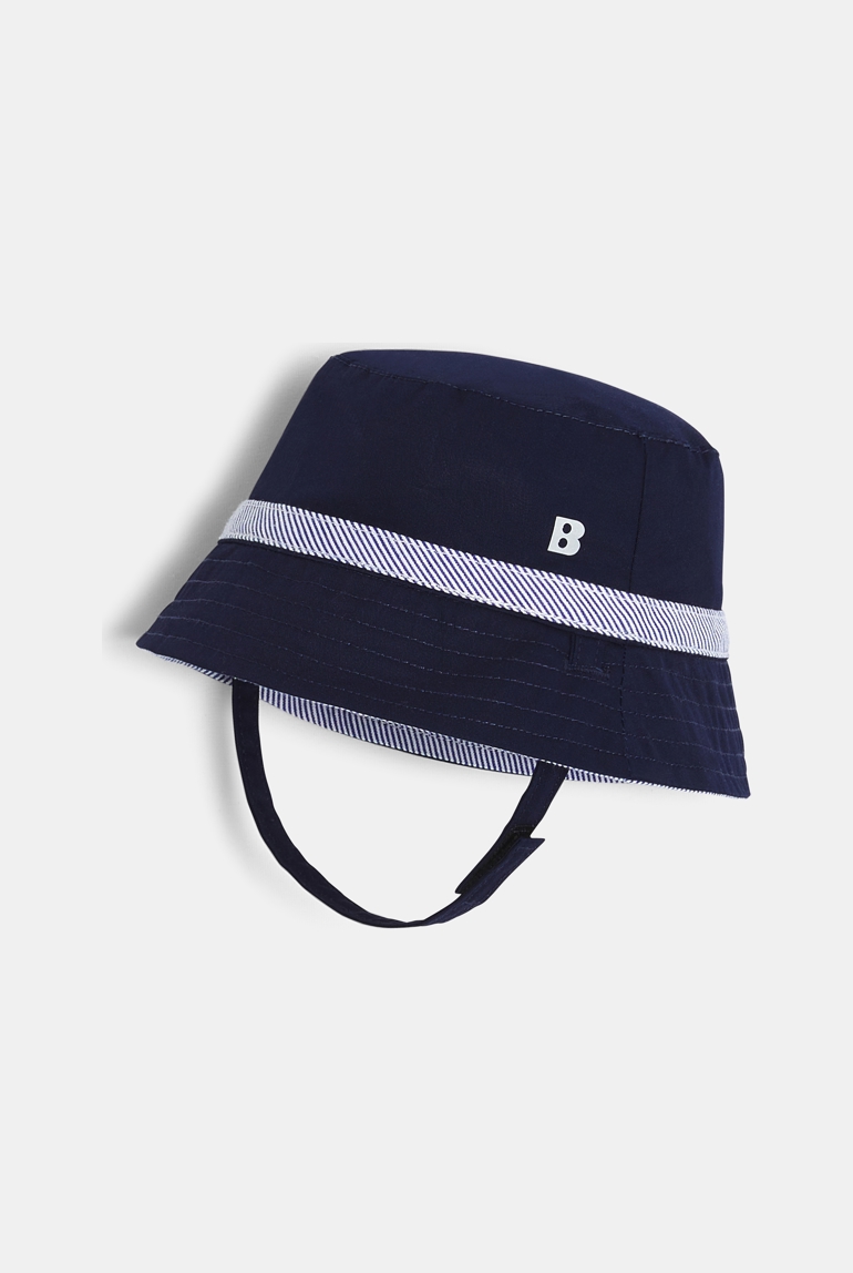 Bob uni à bande rayée réversible bleu bébé garçon 1
