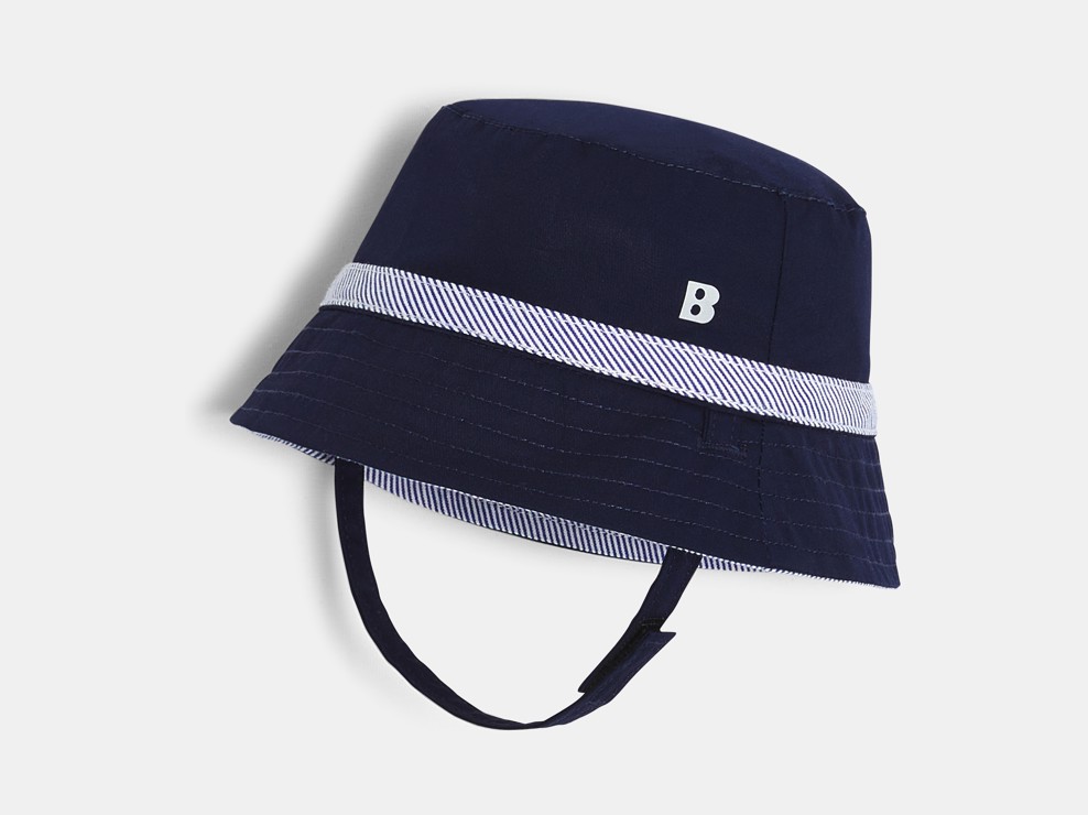 Bedrukte muts blauw babyjongen 1