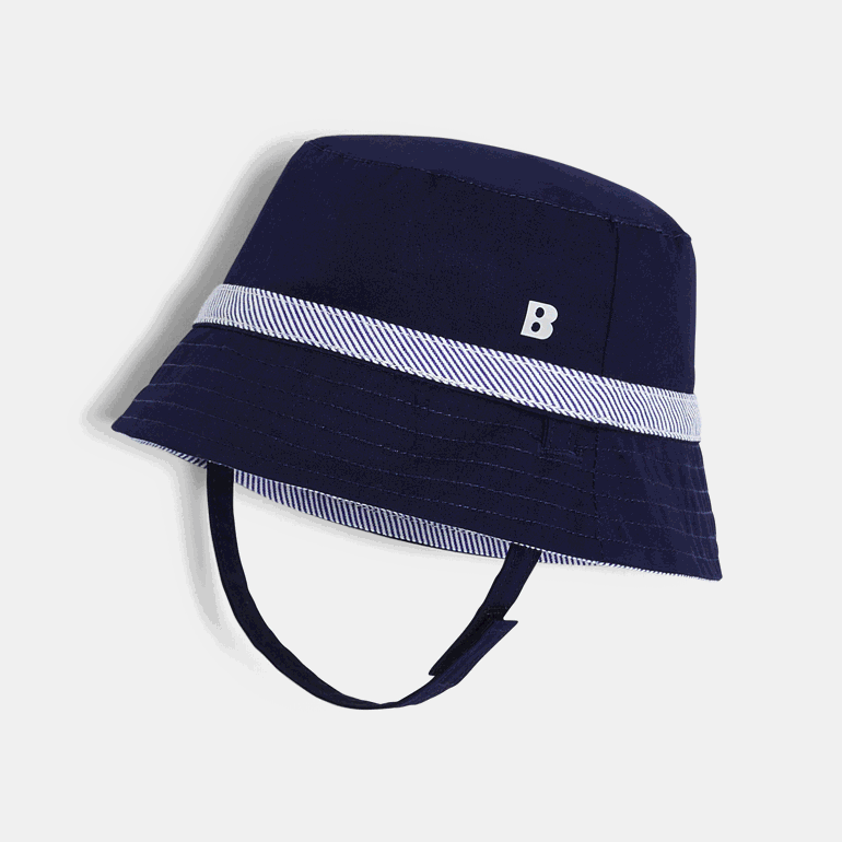 Bob uni à bande rayée réversible bleu bébé garçon 3