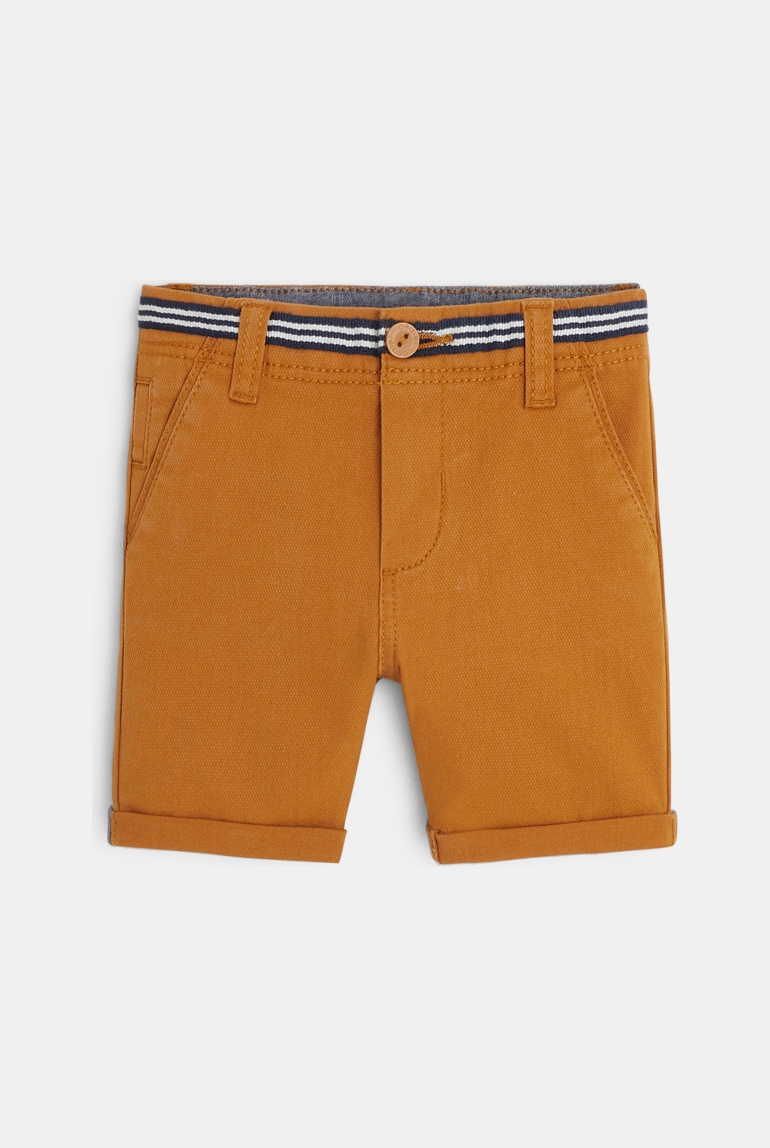 Short en piqué de coton beige bébé garçon 1
