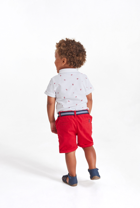 Shorts aus Baumwollpikee. Rot Baby Jungen 1