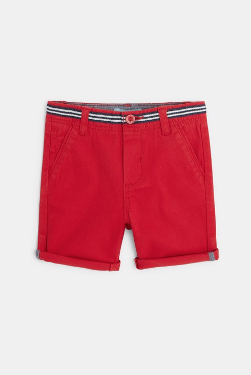 Shorts aus Baumwollpikee. Rot Baby Jungen 2
