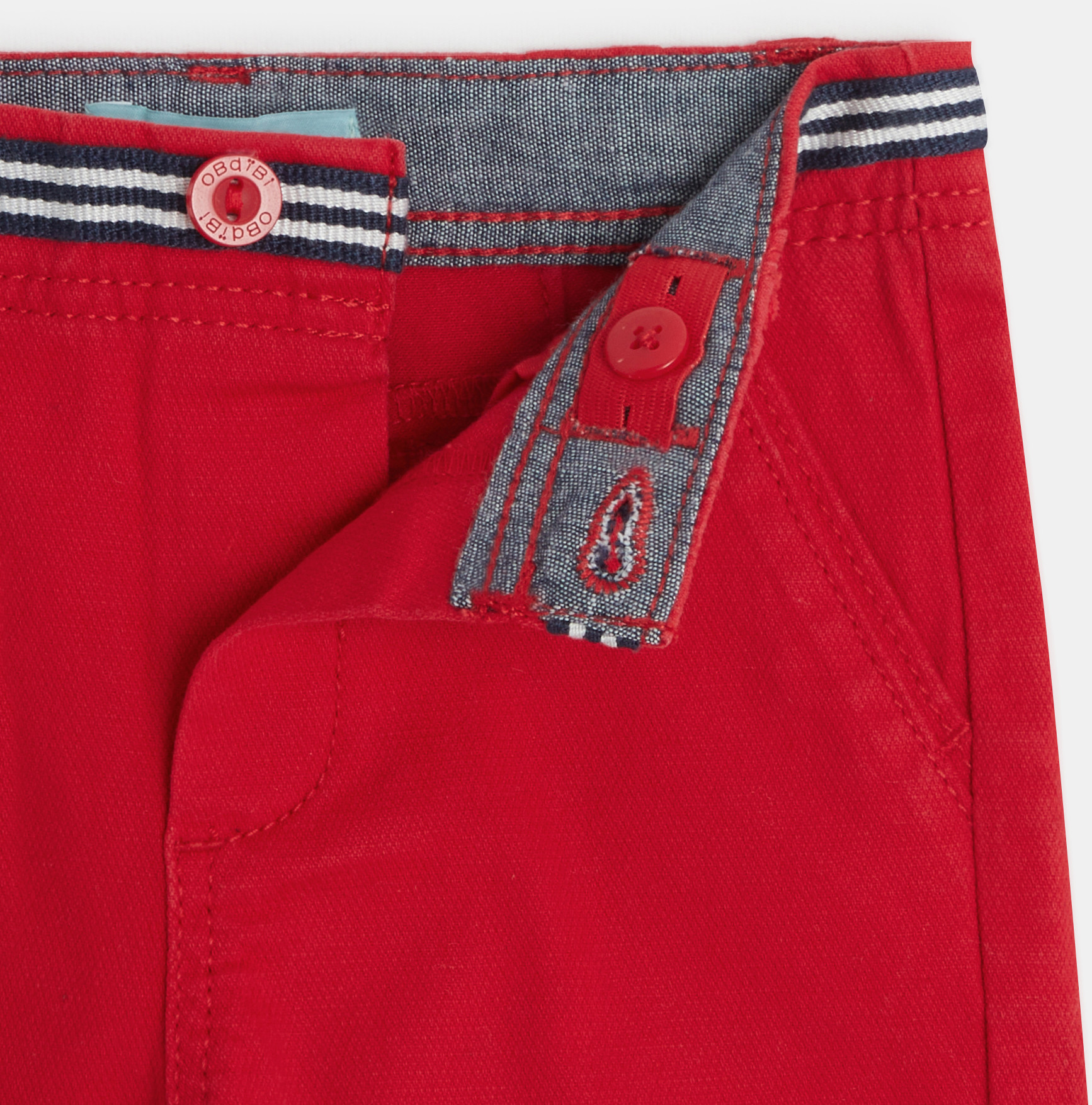 Short en piqué de coton rouge bébé garçon