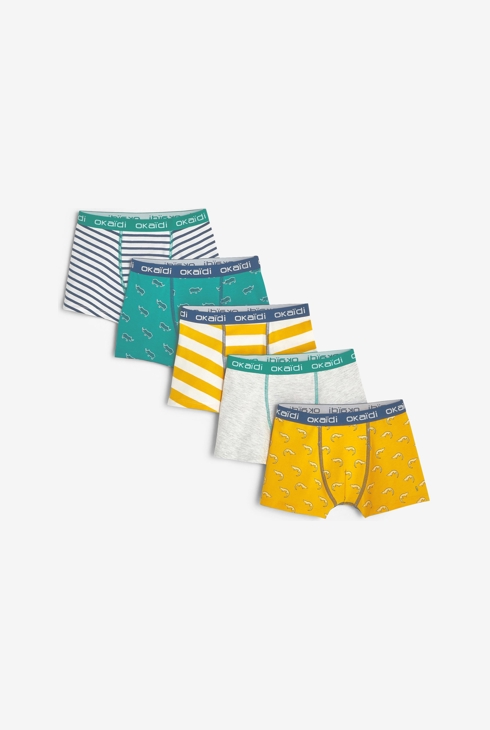 Ozdobne bokserki (5 par) zielony chłopiec 1