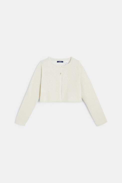 Gilet boléro pailleté beige fille