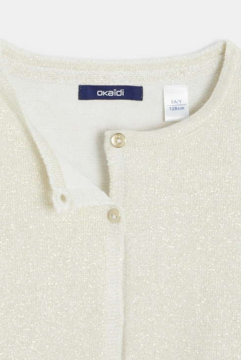 Bolerojacke mit Paillettenbesatz Beige Mädchen 2