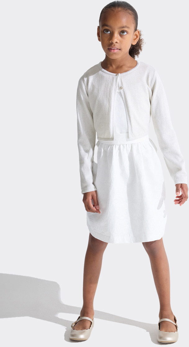 Bolerojacke mit Paillettenbesatz Beige Mädchen 2