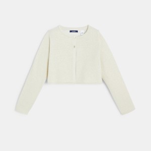 Gilet boléro pailleté beige fille