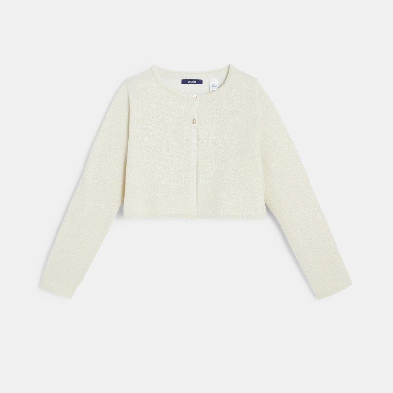 Bolerojacke mit Paillettenbesatz Beige Mädchen