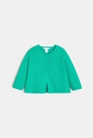 Gilet coton pointelle vert bébé fille 1