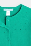 Gilet coton pointelle vert bébé fille 2