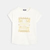 T-shirt à motif brodé blanc fille
