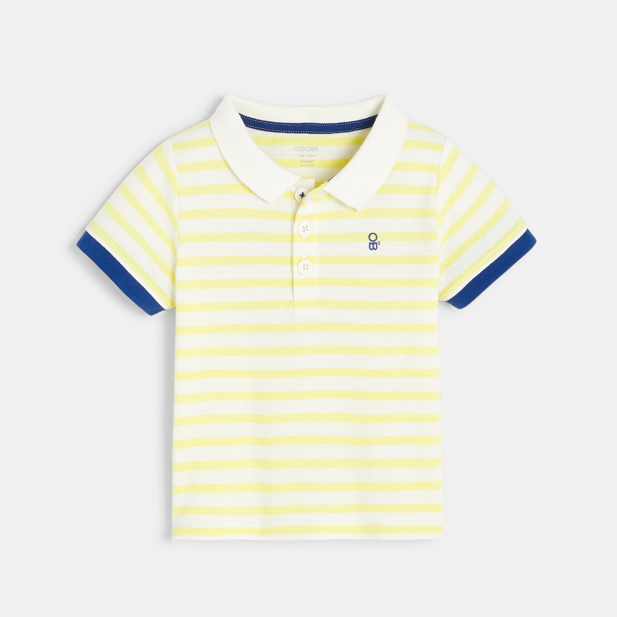 yellow striped polo