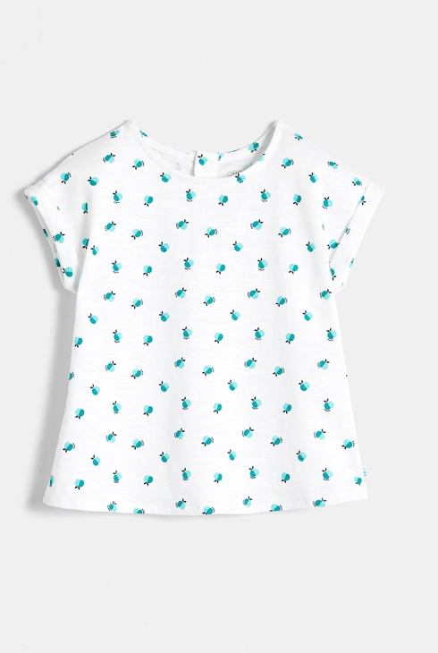 Bedrucktes T-Shirt Grün Baby Mädchen 1