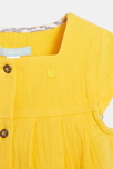Vestido de verano de material de muselina amarillo bebé niña 2
