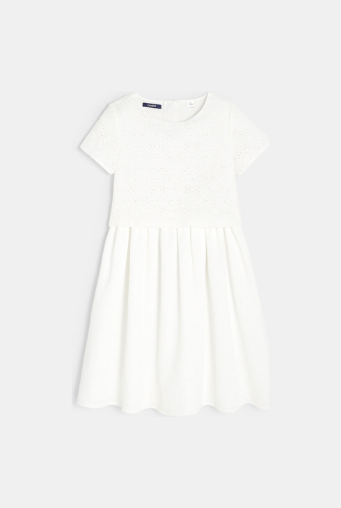 Bela obleka z reliefnim učinkom deklica 1