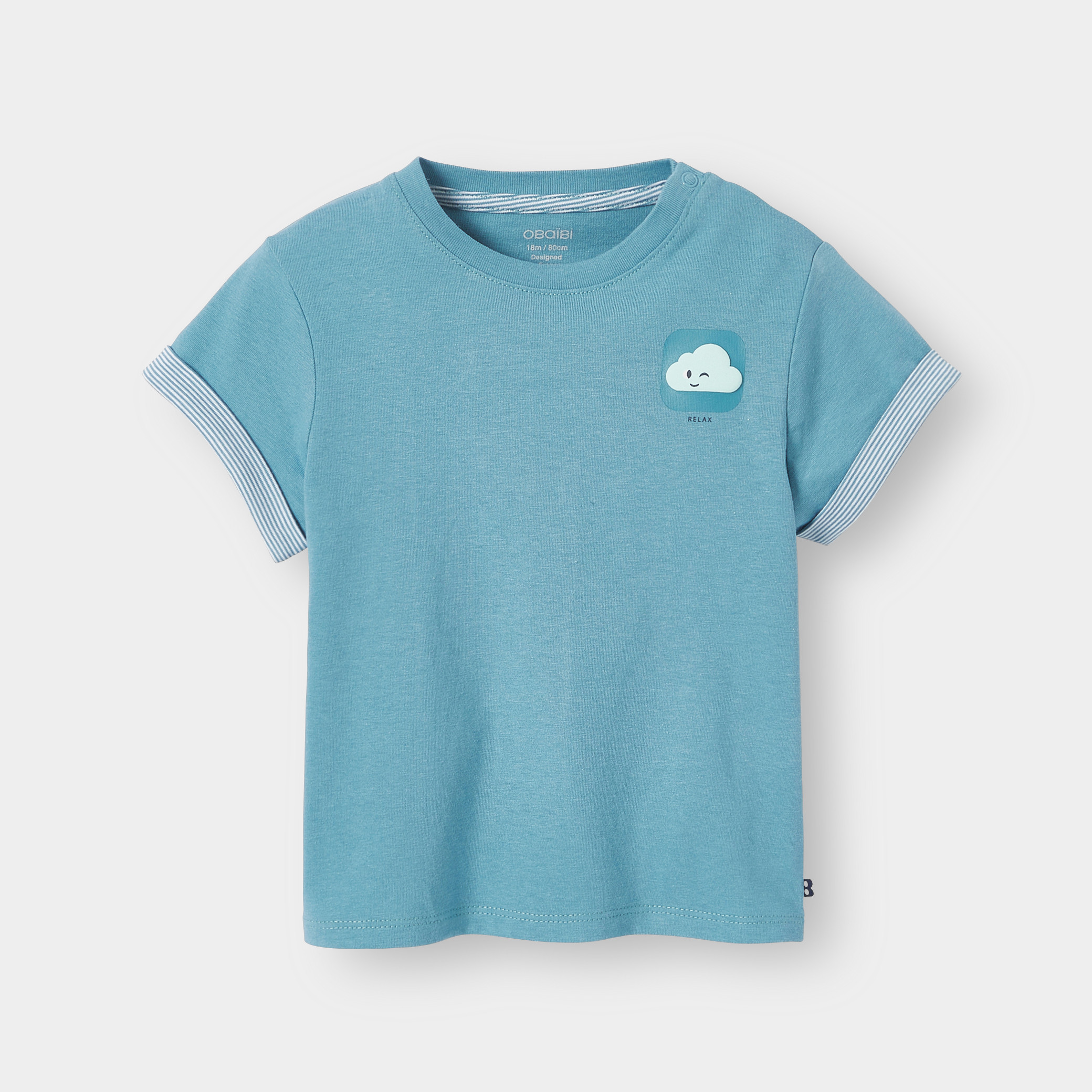 T-shirt jaune motif soleil bébé garçon - Bleu Mineral